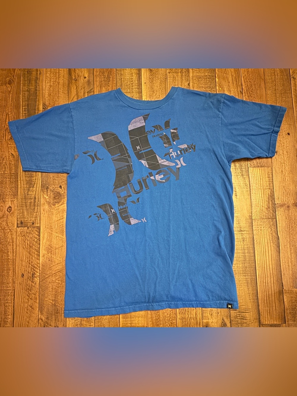 Hurley Graphic T-Shirt Men’s Medium Blue Short Sleeve 100% Cotton Regular Fit